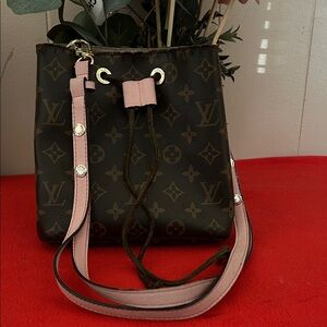 Louis Vuitton Monogram Brown and Pink Shoulder Bag